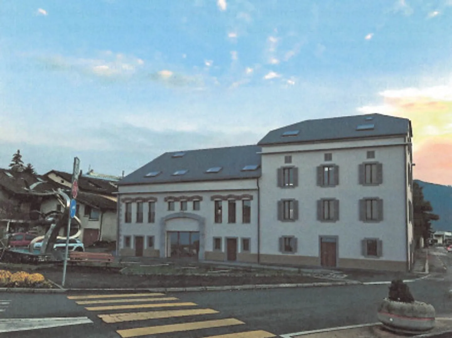 3.5 rooms in Collombey with Loggia in a historic building - Charges and parking spaces included - Photo 1 of 13