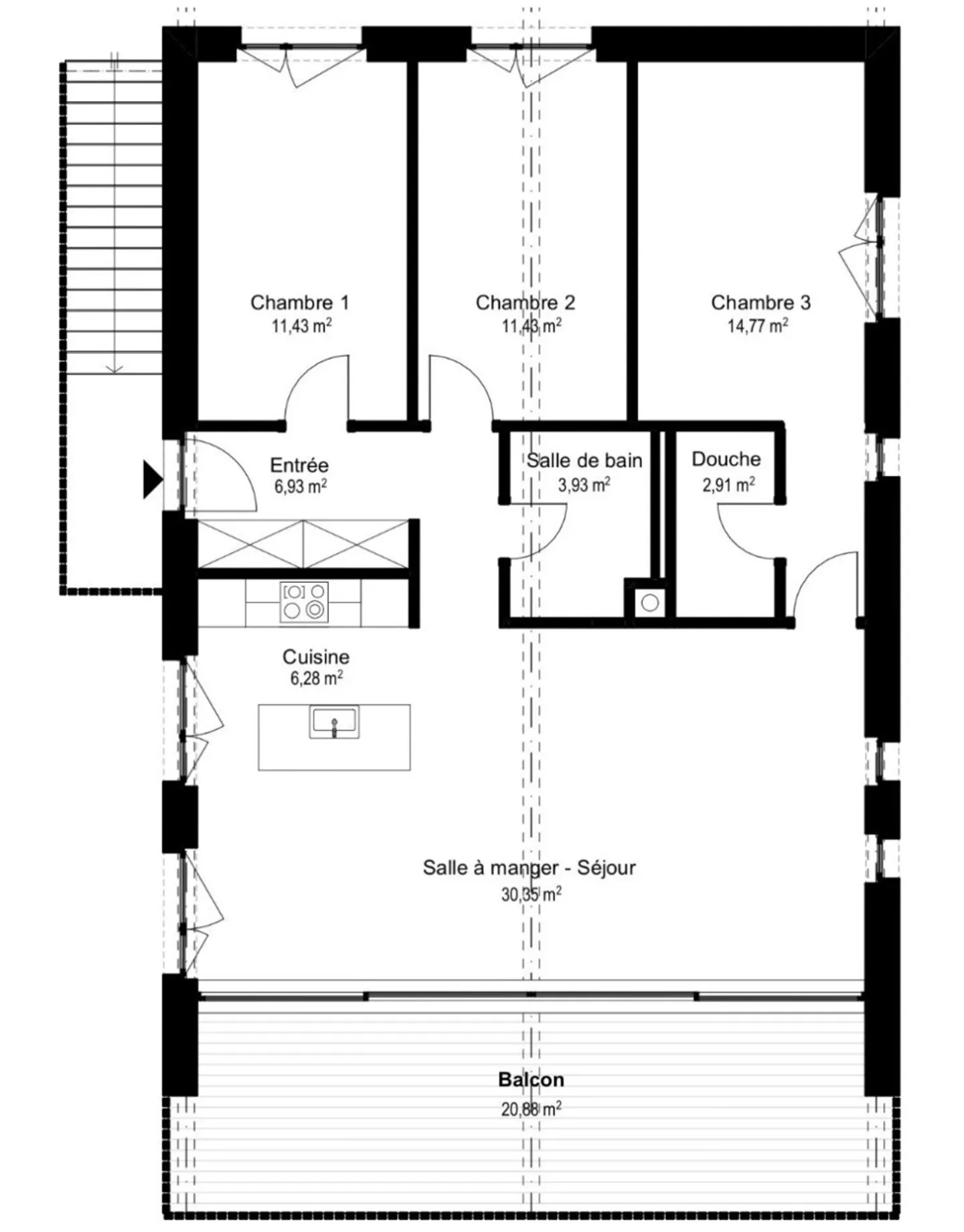 Appartement sur plan de 4.5 pièces dans un quartier tranquille - Foto 5 di 6