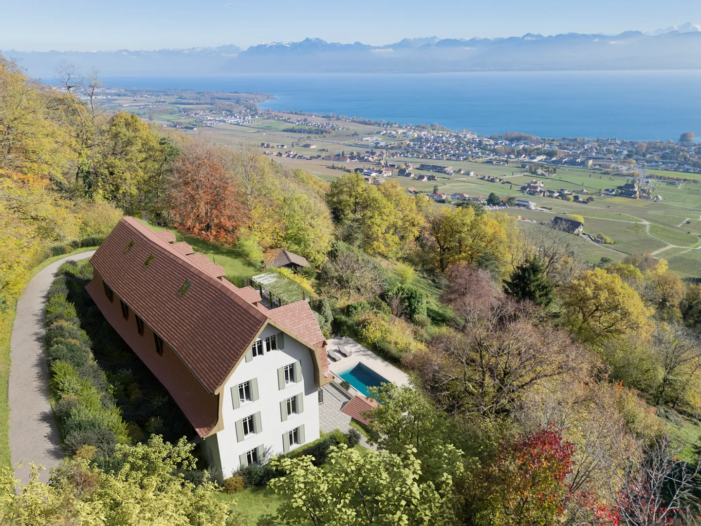 Außergewöhnliche Villa mit Panoramablick auf den Genfersee - Foto 2 von 12