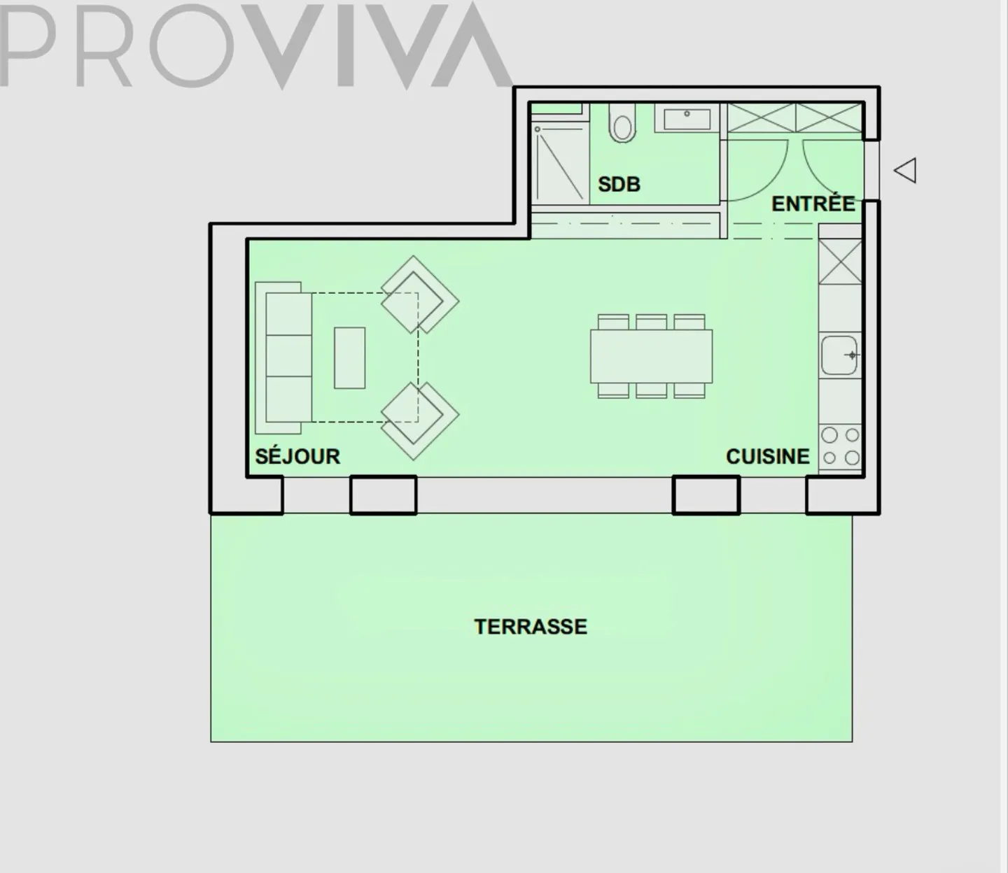Modern with large south terrace - Photo 4 of 5