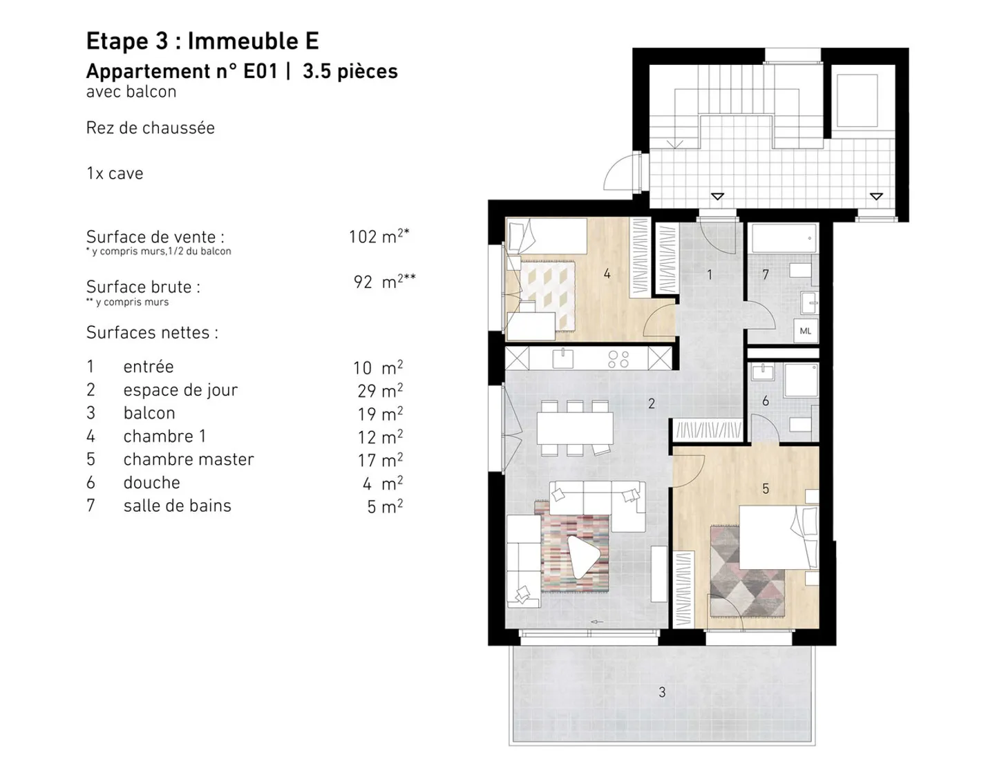 Appartement 3.5 pièces neuf (rez supérieur) - Lens - Photo 5 sur 6
