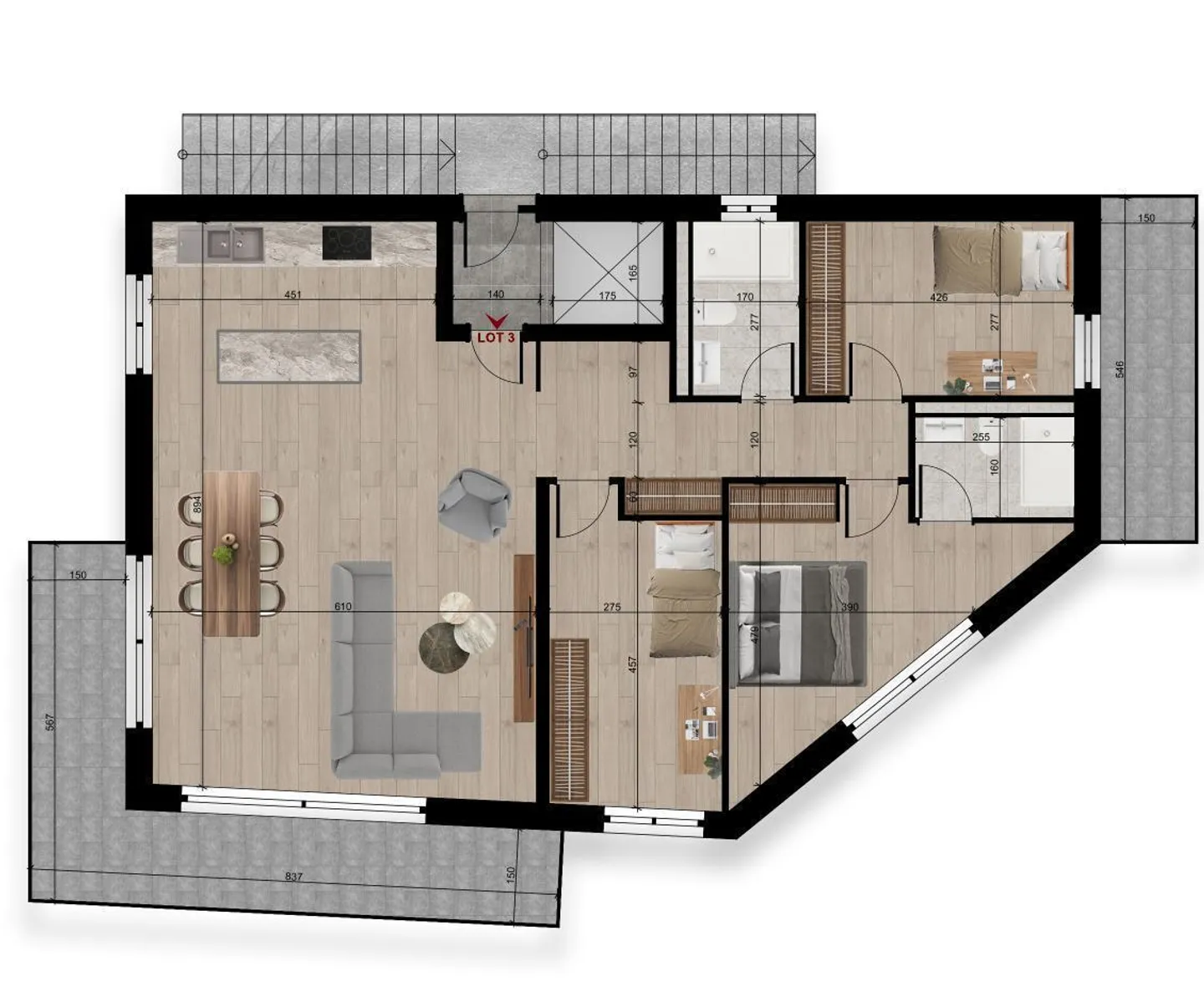 In vendita su progetto, appartamento contemporaneo al 1° piano - Foto 5 di 5