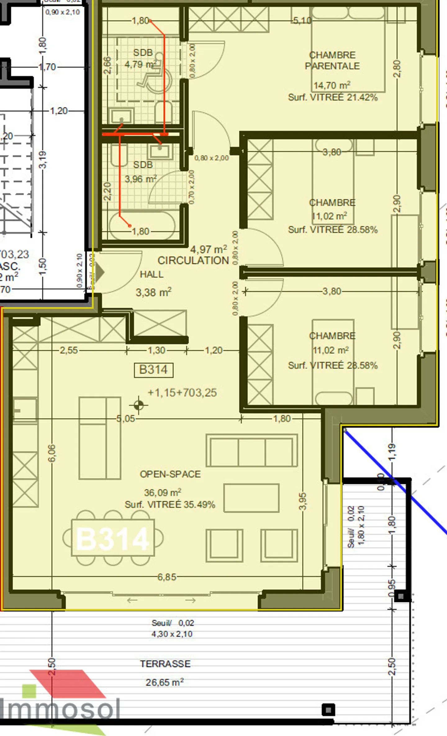 New 4.5 room apartment - Terrace with beautiful view - Le Mont - Photo 7 of 9