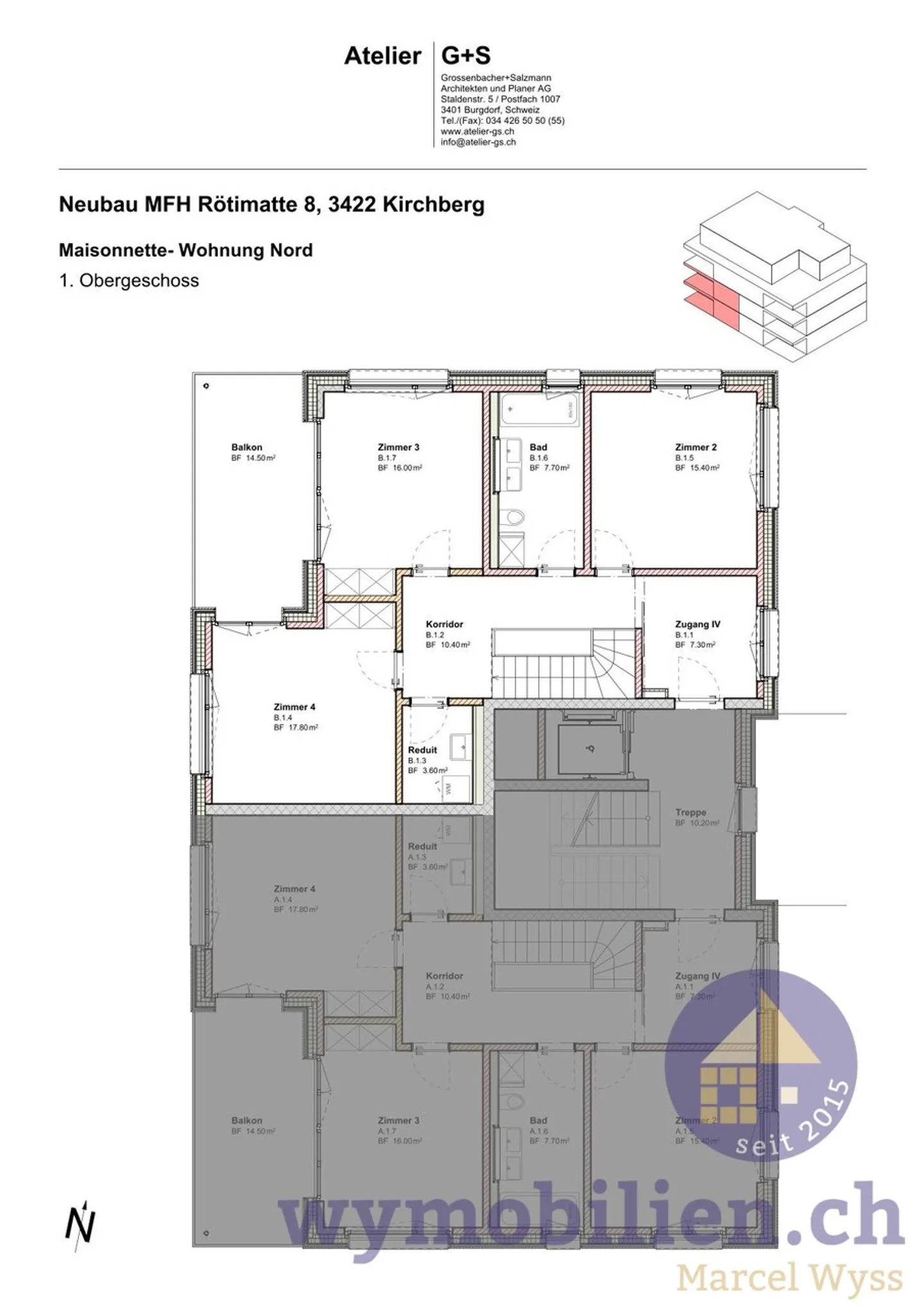 Nuova costruzione Kirchberg: Maisonette di 6 stanze con 226m2 di superficie utile - Foto 11 di 13