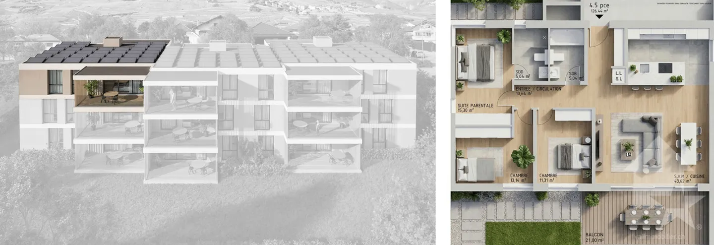 4,5-Zimmer-Wohnung - Los A3 - Die Gärten von Plan-Conthey - Foto 12 von 12