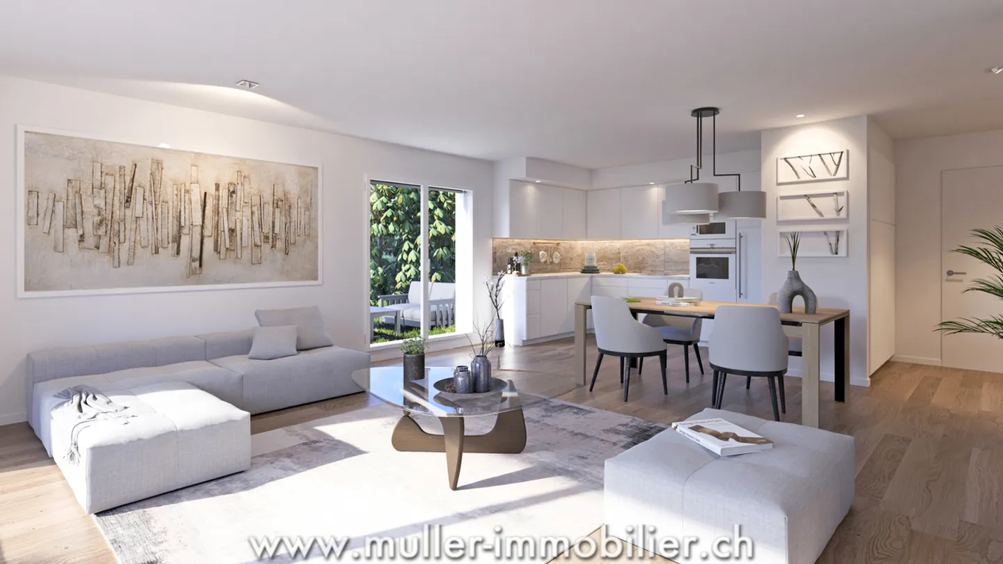 Letzte verfügbare Neubauwohnung - 3 Zimmer mit Terrasse & Gärten - Foto 3 von 13
