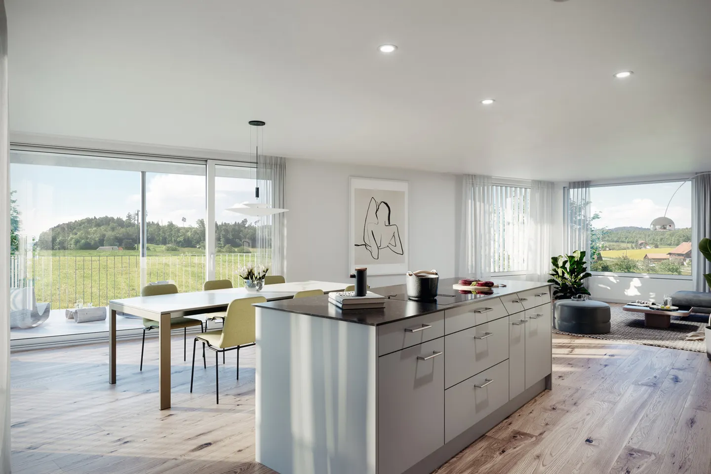 Geräumige moderne Wohnung in der Natur - Foto 2 von 5