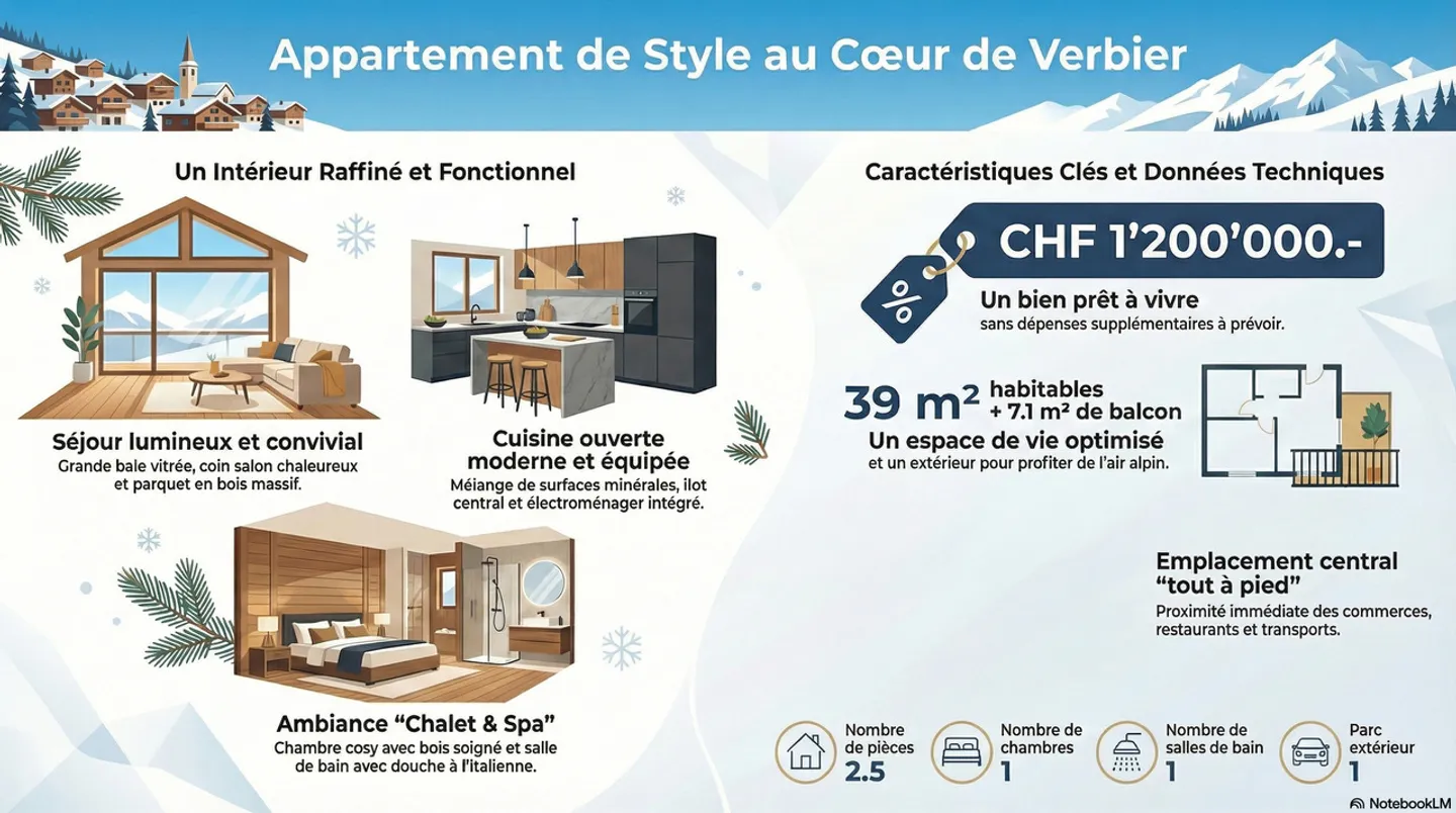 Renovated apartment, contemporary chalet style in the heart of Verbier - Photo 8 of 8