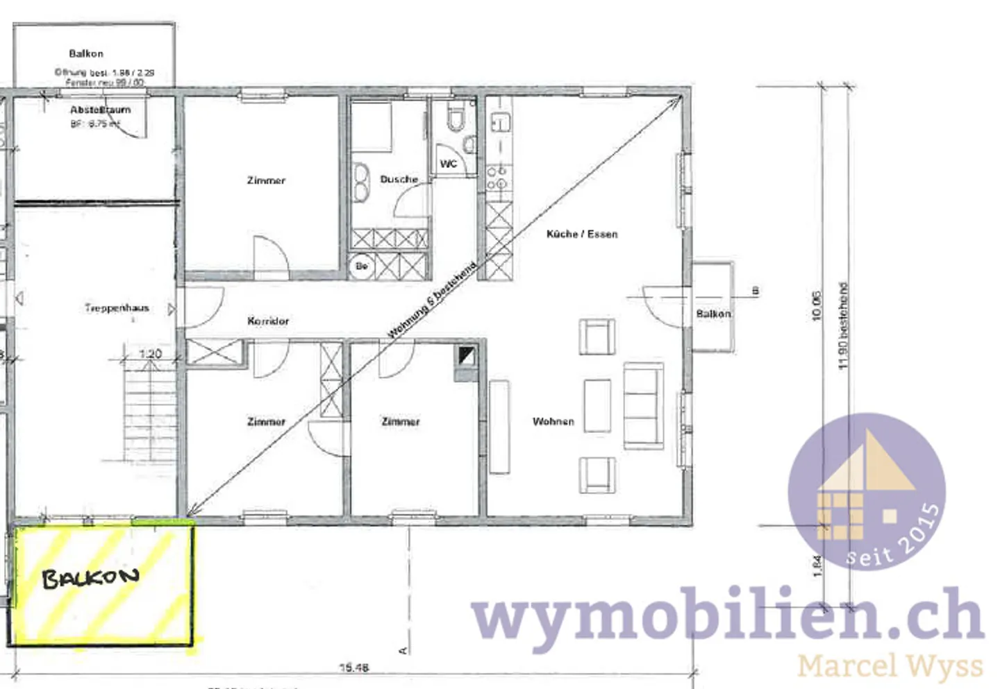 4.5-Zimmer-Wohnung - praktisch - grosszügig - preiswert! - Foto 4 von 4