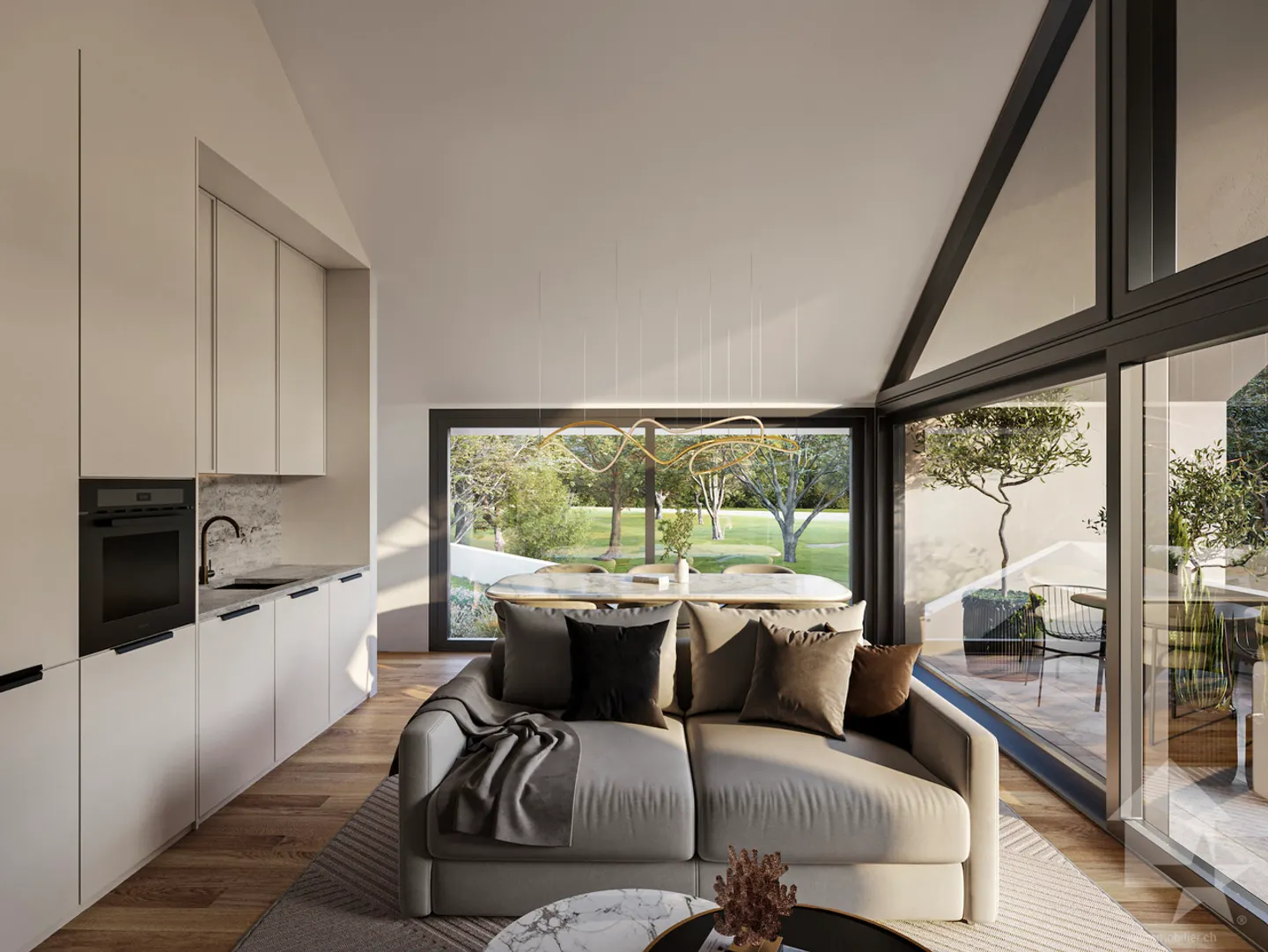 3.5-room apartment with garden in modern and minimalist architecture - Photo 6 of 13