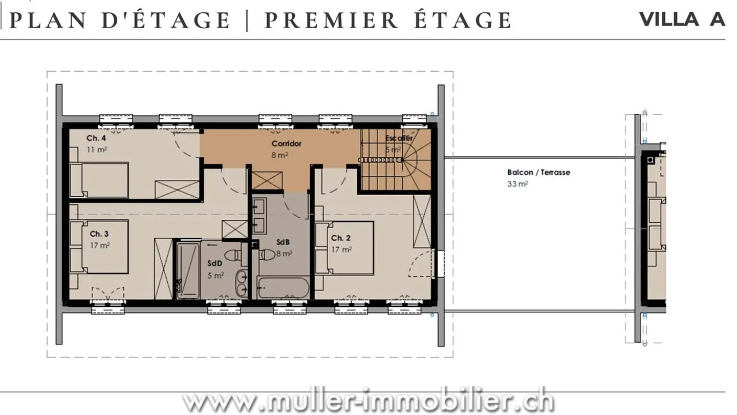 Villa neuve mitoyenne dans un hameau historique de la Broye - Photo 9 sur 13