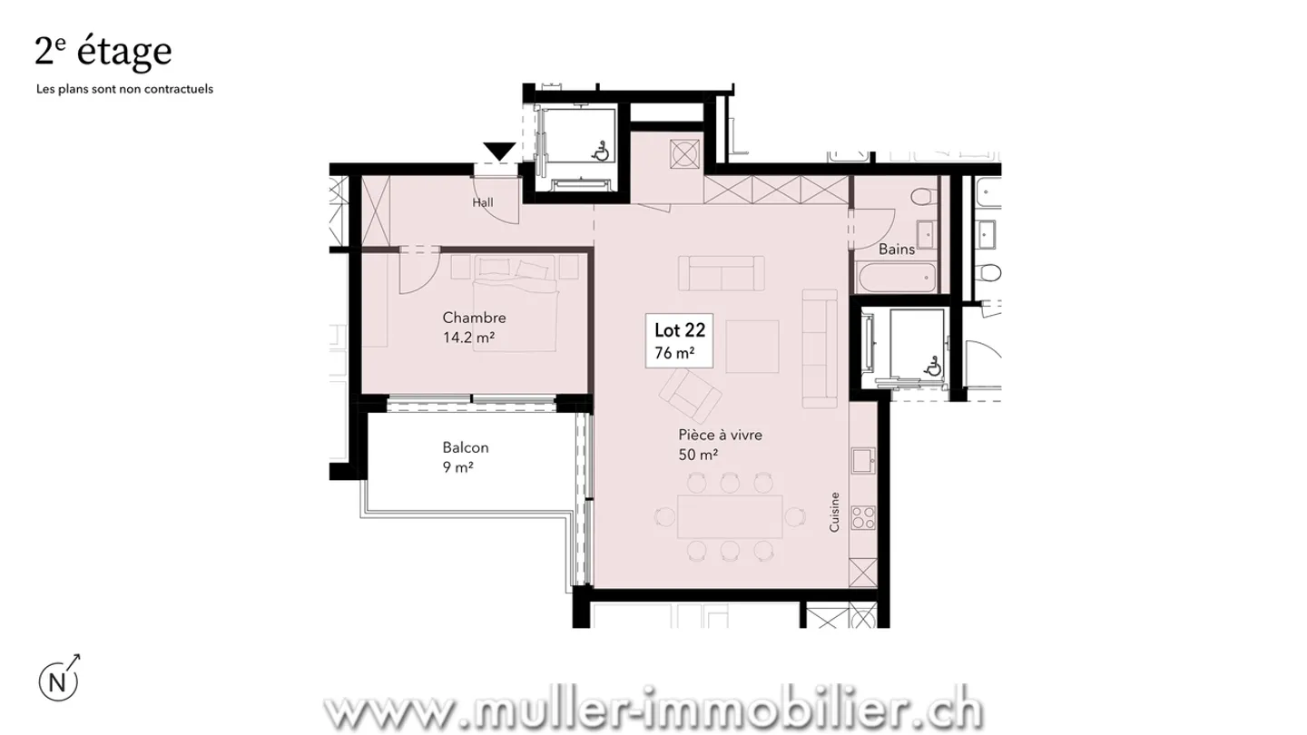 Bel appartamento nuovo di 2,5 locali in campagna! - Foto 9 di 13