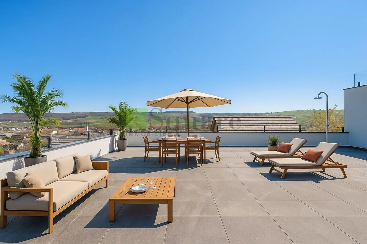 Zeitgenössische Villa mit Panoramablick auf Lucens - Foto 4 von 4