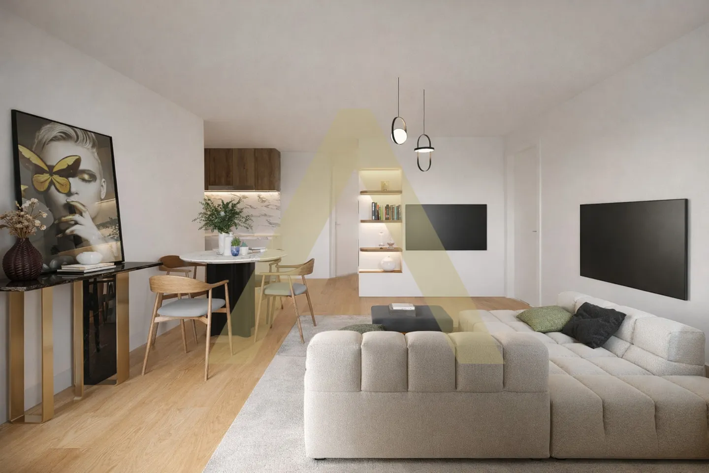 Vollständig renovierte Wohnung mit schönem Garten - Foto 3 von 6