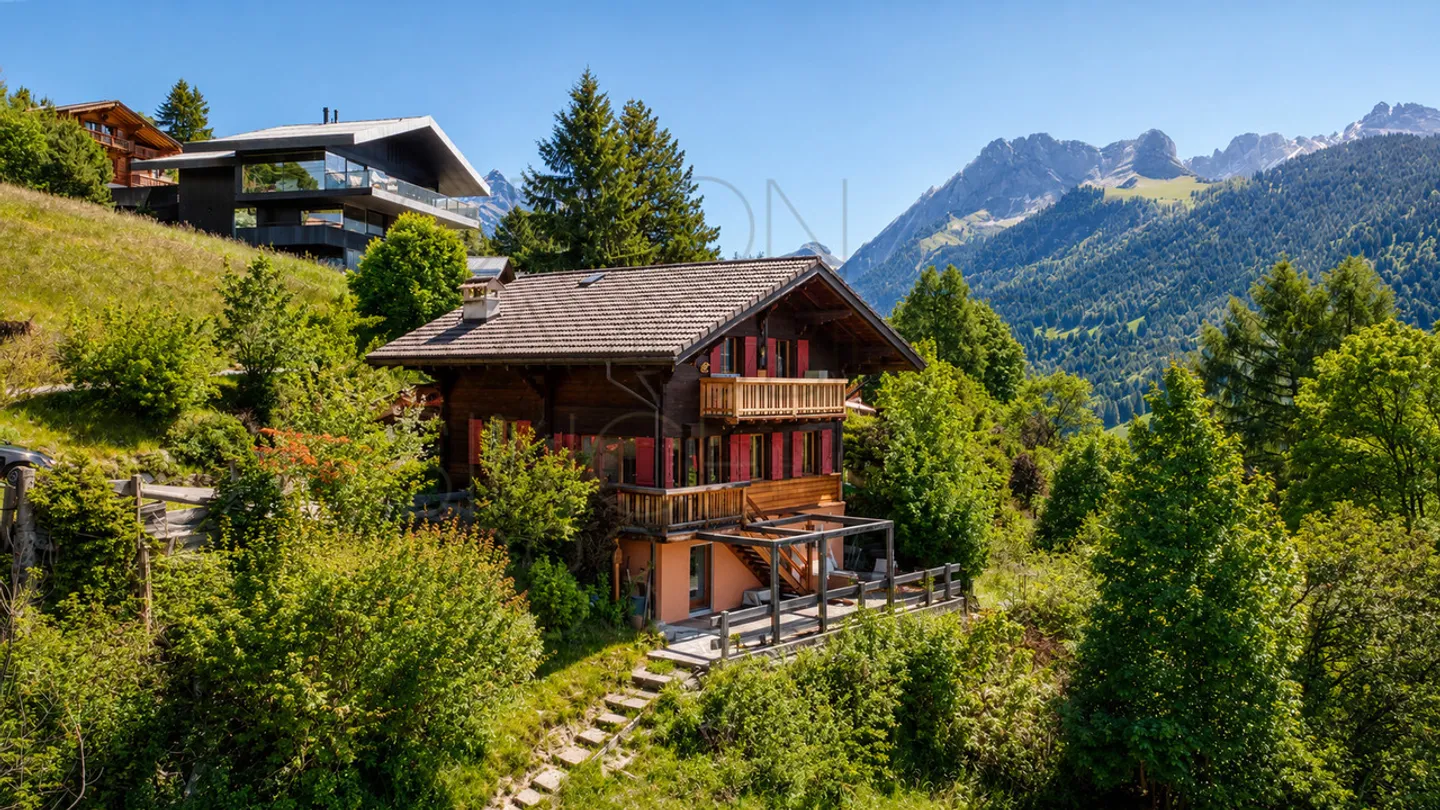 Chalet a Gryon con studio indipendente, vista sulle montagne. - Foto 2 di 13