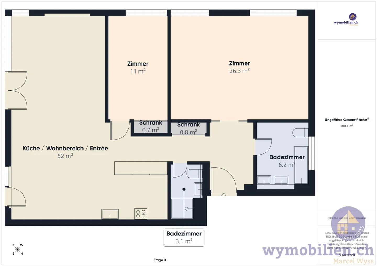 Grosszügige 3.5-Zimmer-Eigentumswohnung mit 30 m² Terrasse in Gümligen - Photo 12 sur 13