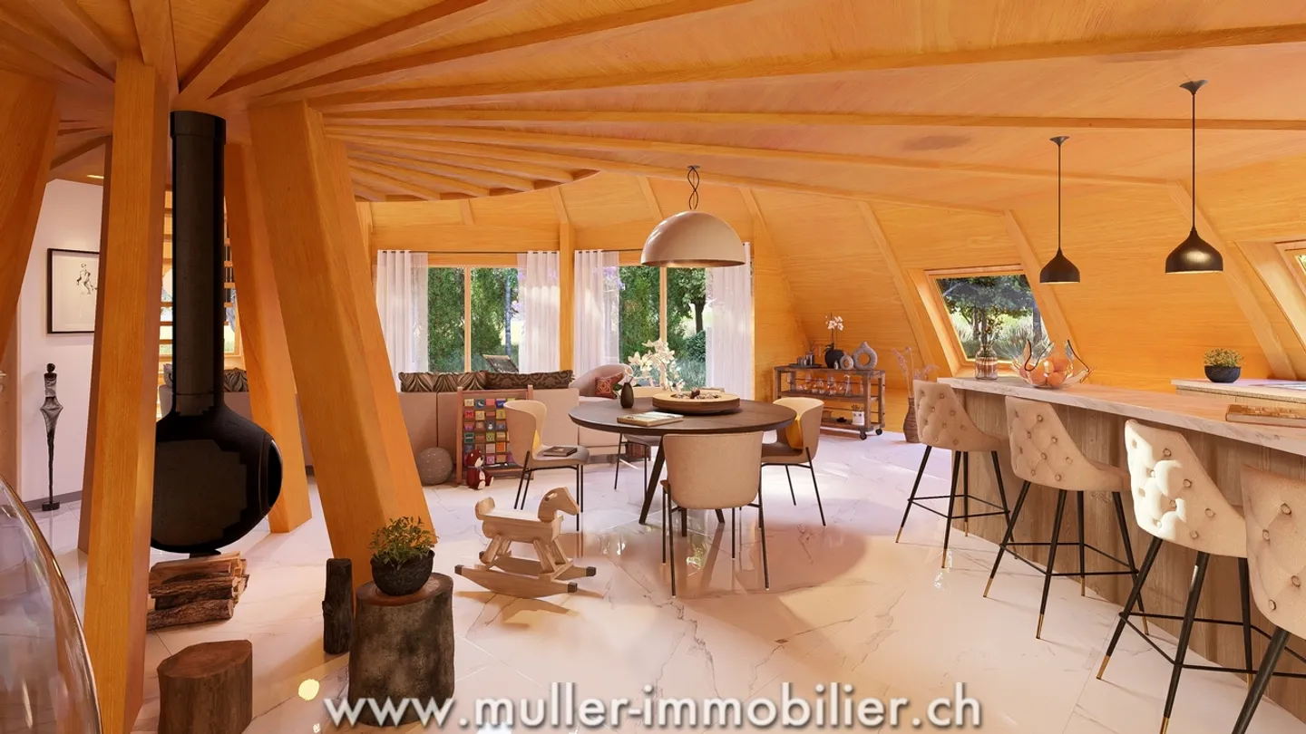 Domespace-Haus mit Garten 5 Minuten von Breuleux - Foto 4 von 10