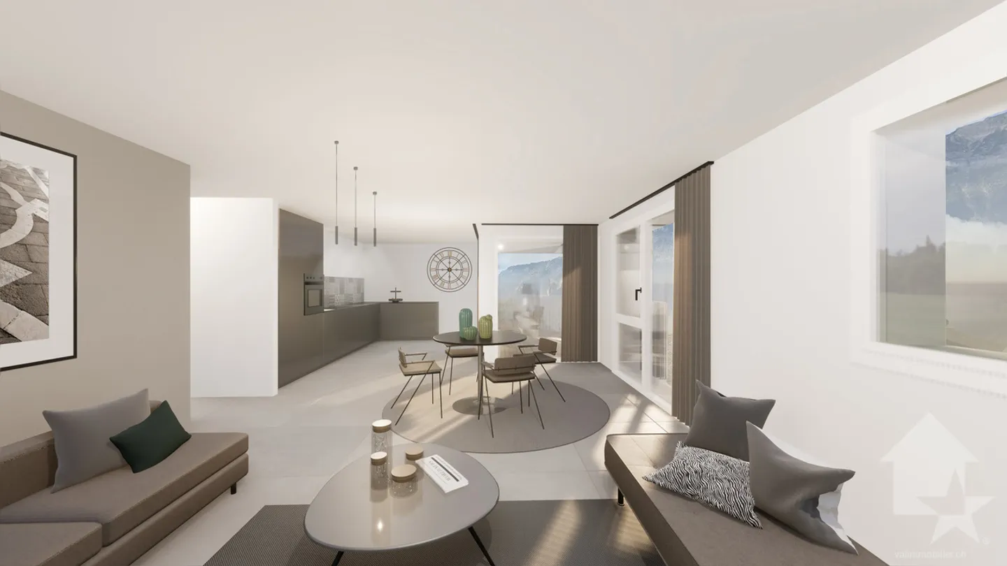 3,5-Zimmer-Wohnung von 96m2 mit 38m2 Garten und 2 Parkplätzen - Foto 6 von 7