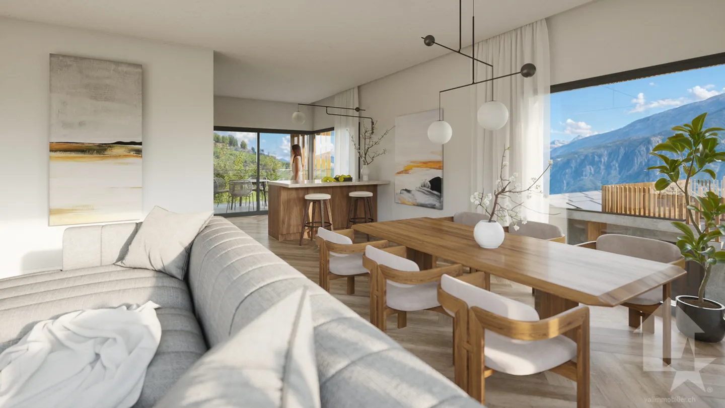 Architect-designed villa 4.5 rooms to be built on the heights of Conthey - Photo 3 of 10