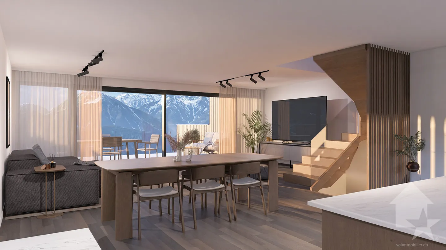 Magnifique villa contiguë de 4.5 pièces sur la commune de Vex - Foto 4 von 8