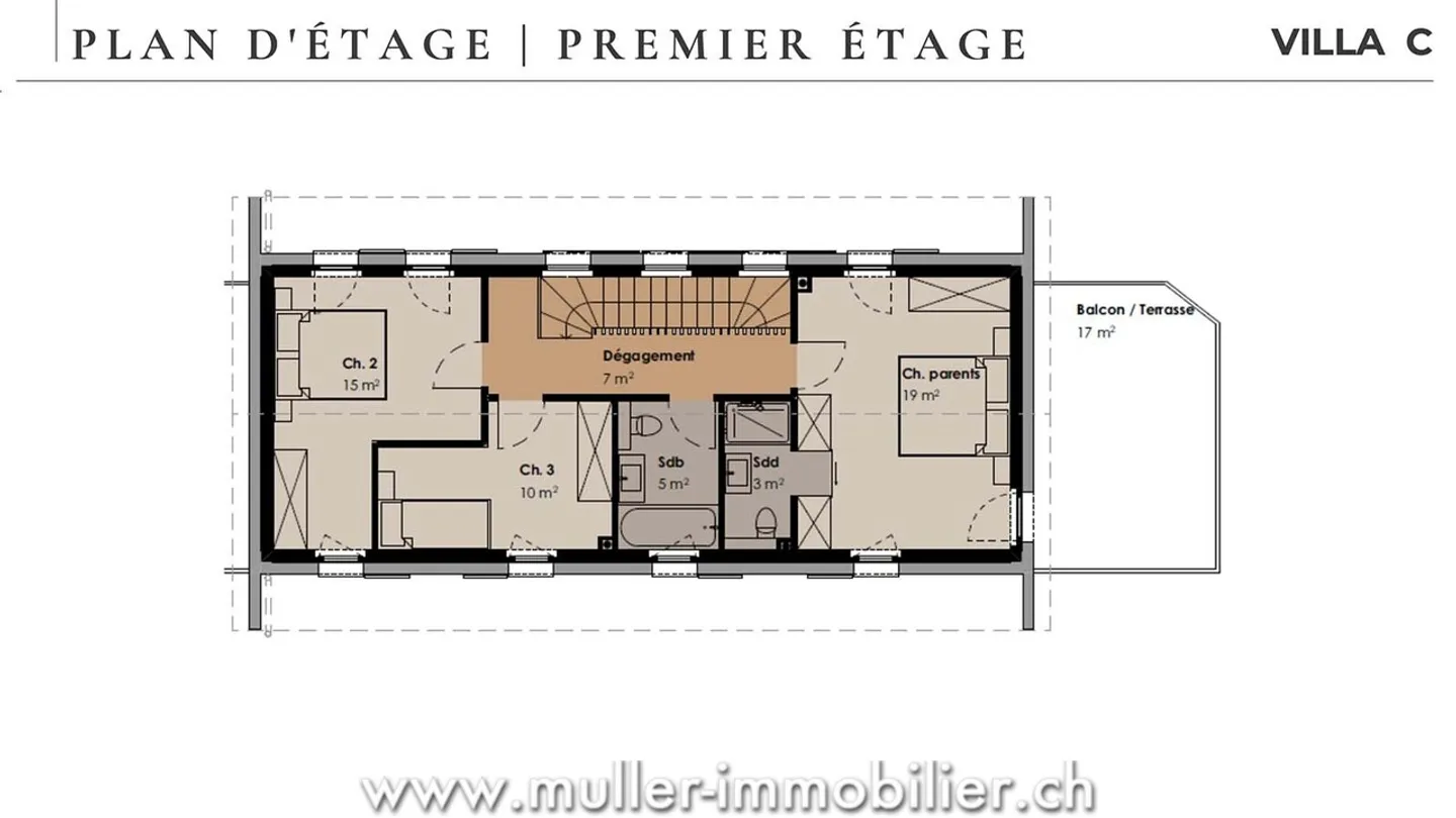 Villa neuve mitoyenne avec jardin dans les hauteurs de Payerne - Photo 9 sur 13