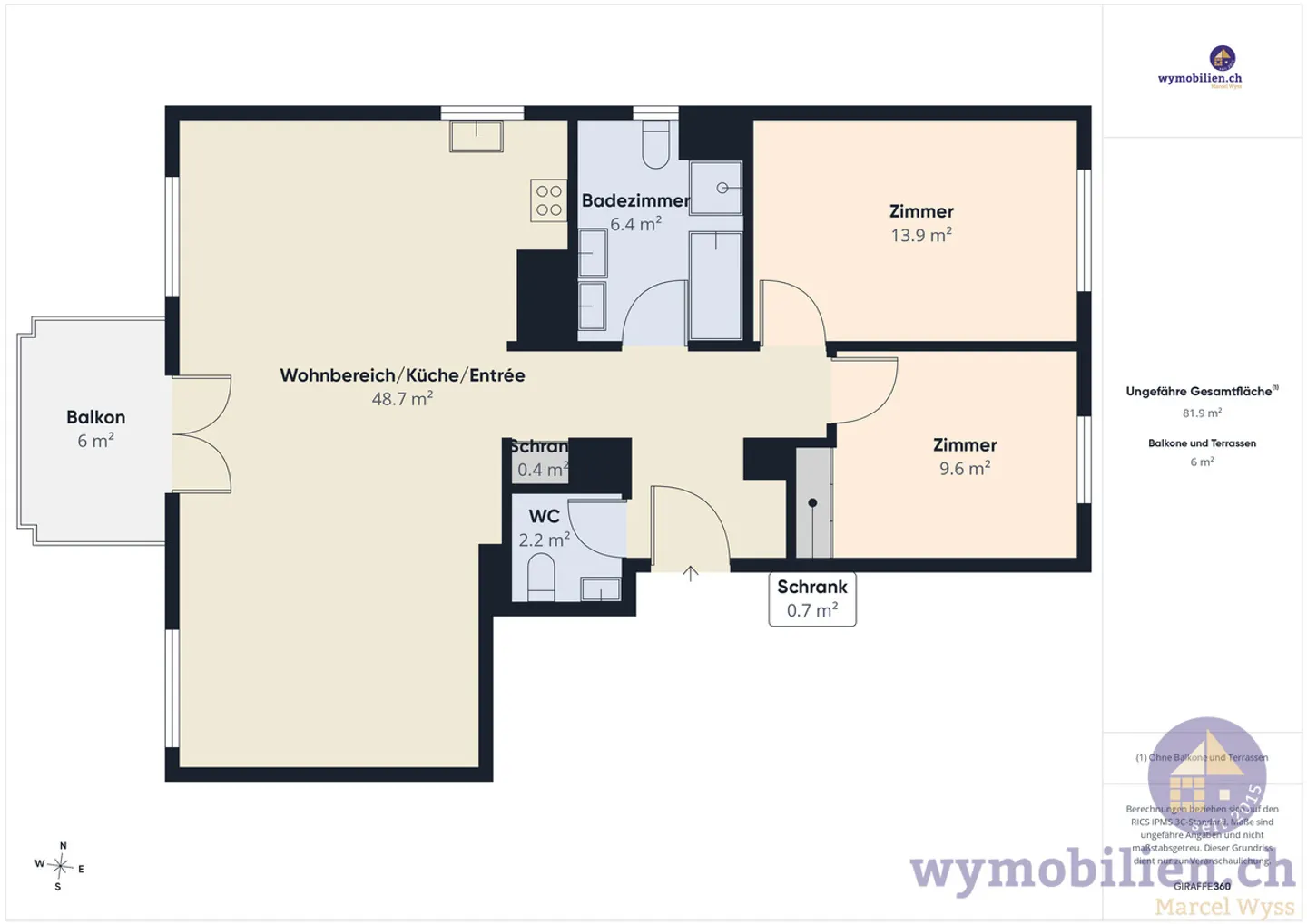3.5-Zimmer-Wohnung mit viel Platz, Lift und Balkon in Koppigen - Photo 9 of 12