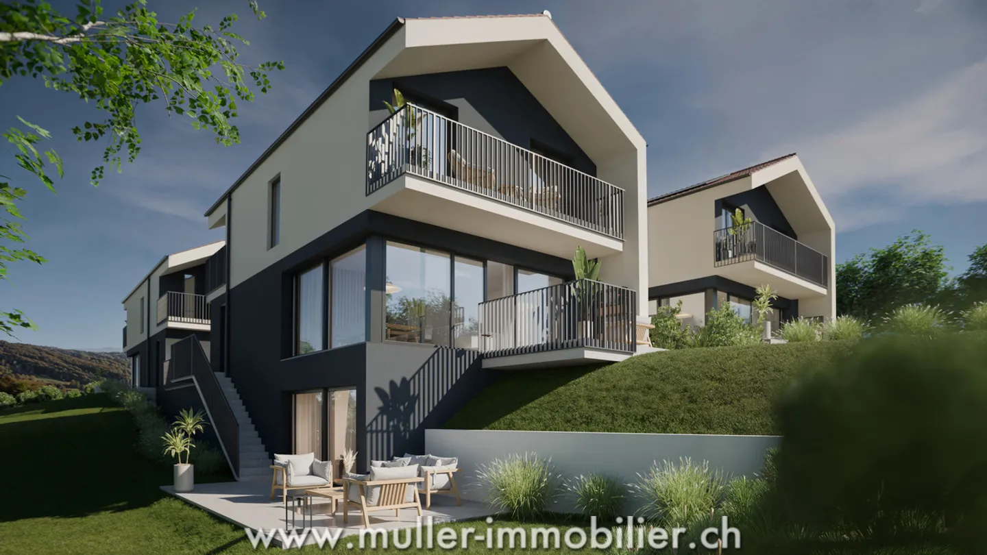 4 moderne Villen mit freiem Blick, nahe Romont - Foto 2 von 12