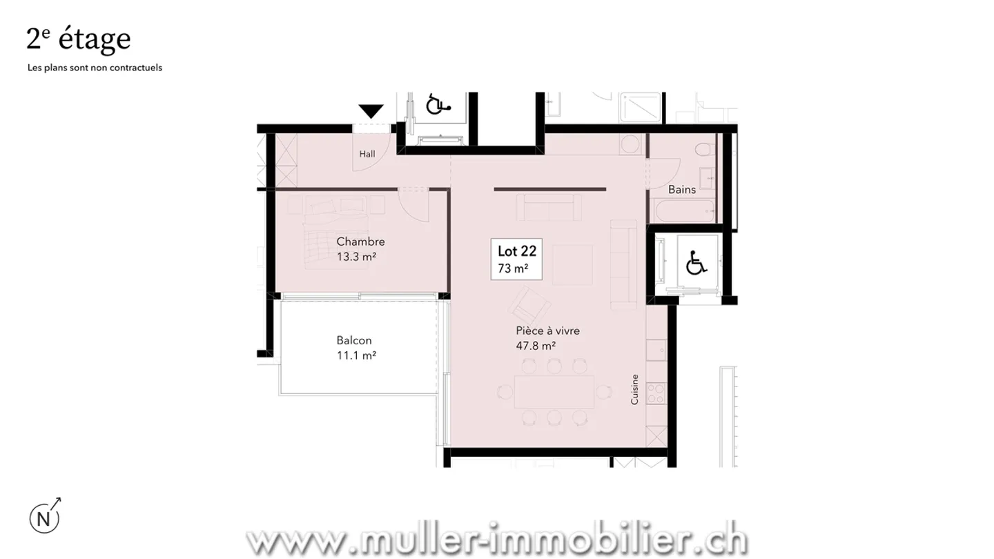 Bel appartamento nuovo di 2,5 locali in campagna! - Foto 5 di 13