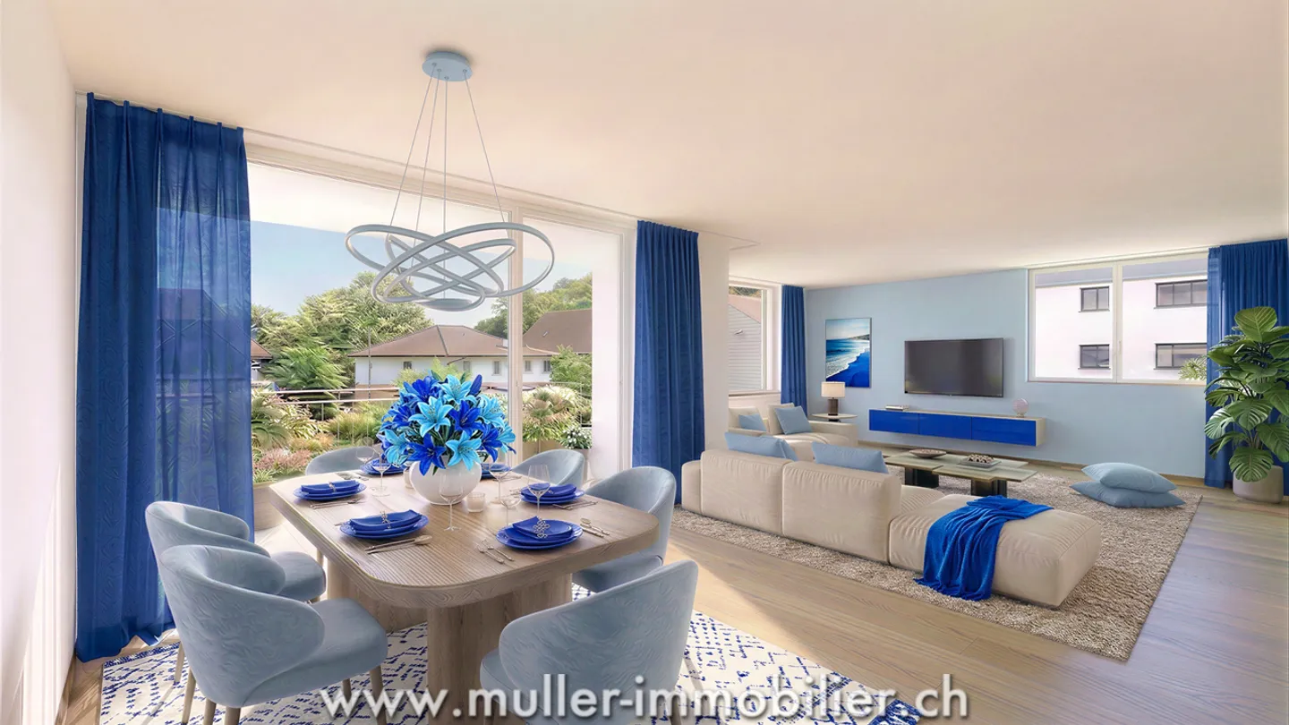 Komfortable 3,5 Zimmer mit freiem Blick 5 Minuten von Romont entfernt - Foto 1 von 13