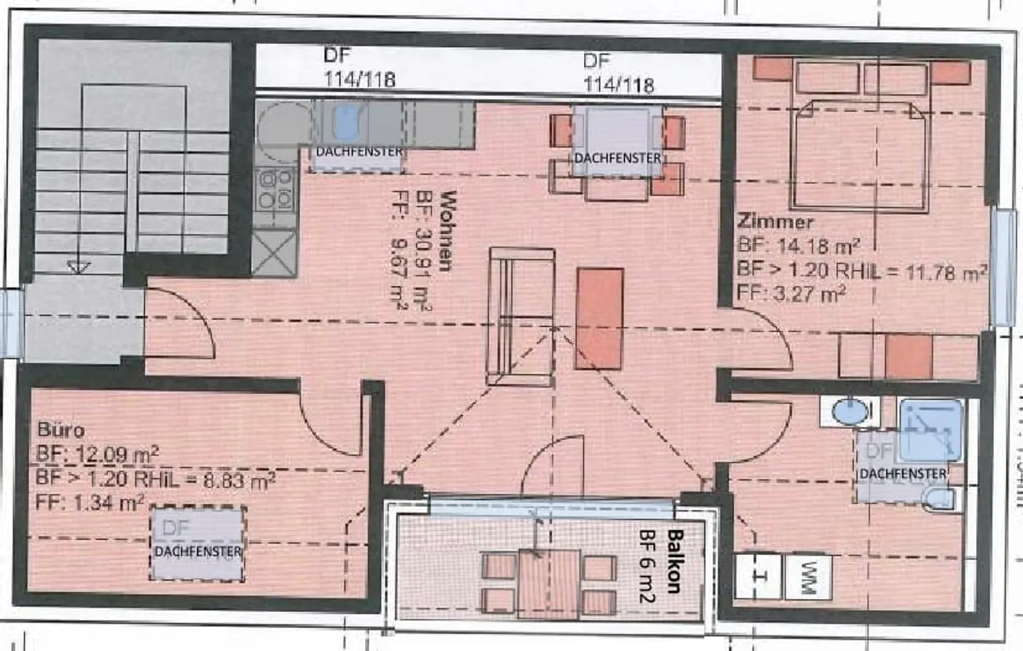 3.5-Zimmer-Dachwohnung mit hohen Decken in Wolfwil - Erstbezug mieten - Foto 3 von 4