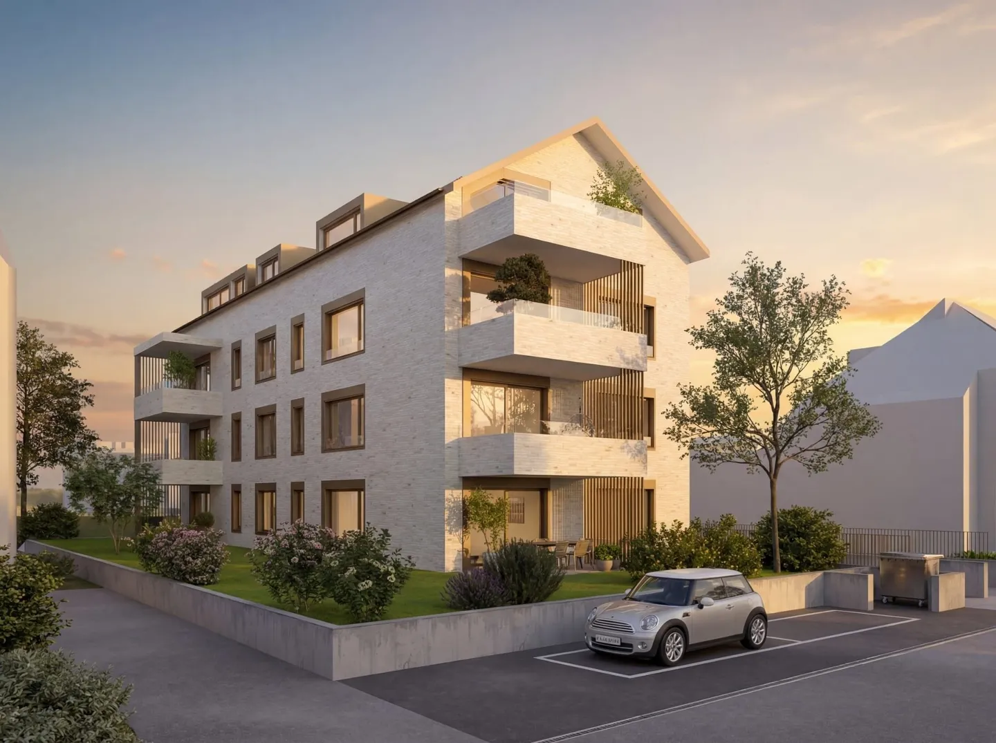 Maisonette exclusive de 3,5 pièces avec jardin, incluant 1 place de parking souterrain à Allschwil - Nouvelle construction 2026 - Photo 1 sur 1