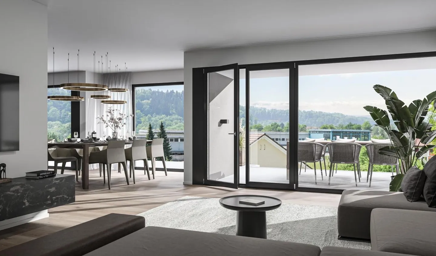 Maison semi-détachée familiale de 4,5 pièces avec terrasse ensoleillée à vendre à Zwingen - Photo 5 sur 6