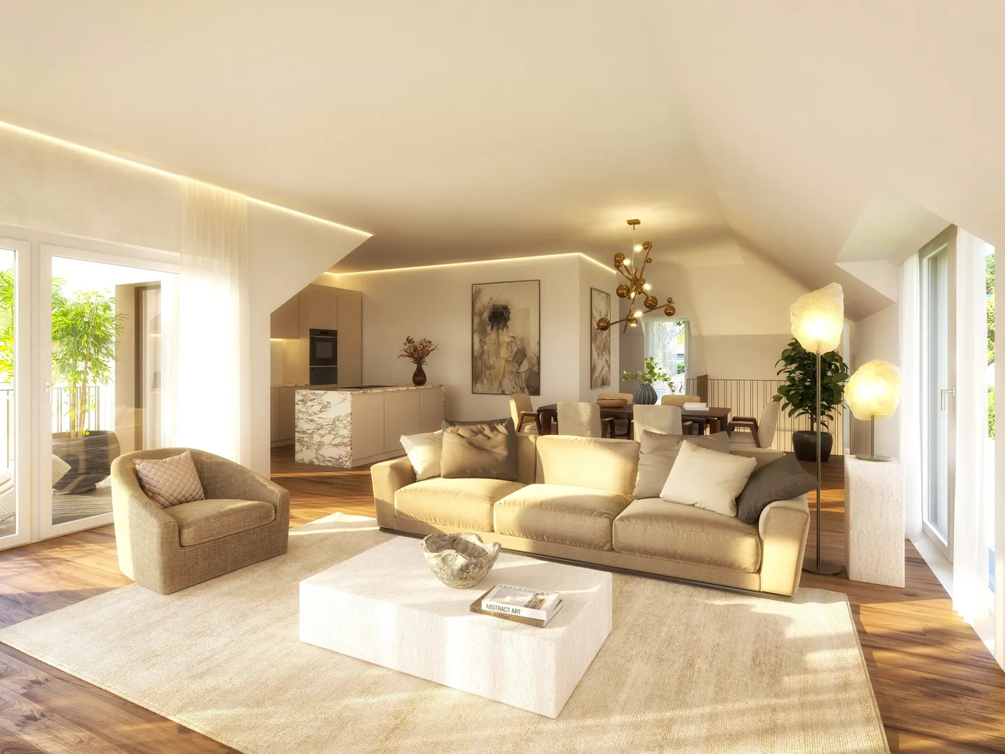 Penthouse 3.5 pièces avec terrasse sur le toit à Biel-Benken à vendre - Photo 2 sur 3