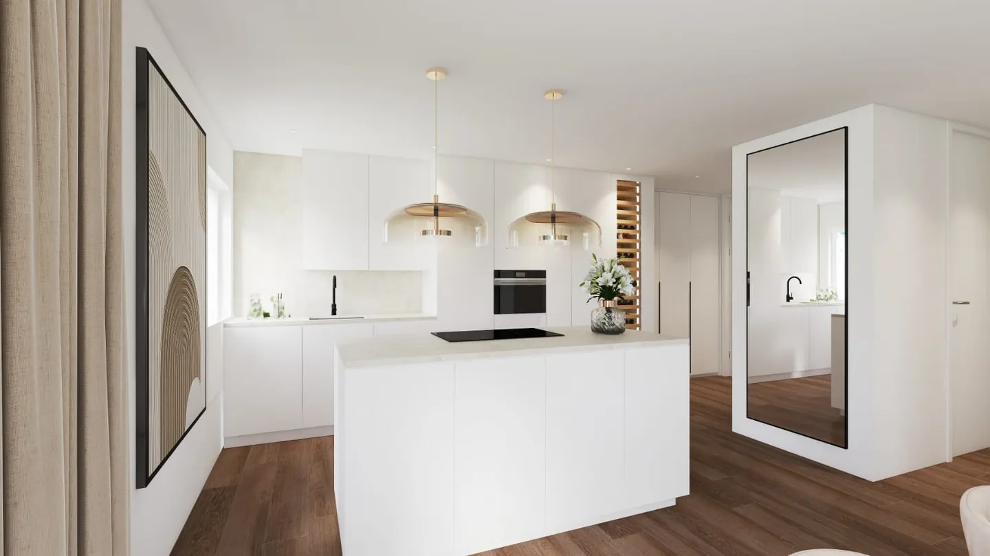 Elegante appartamento nuovo di 3,5 locali con balcone incluso 1 posto auto in garage a Allschwil in vendita - Foto 3 di 9