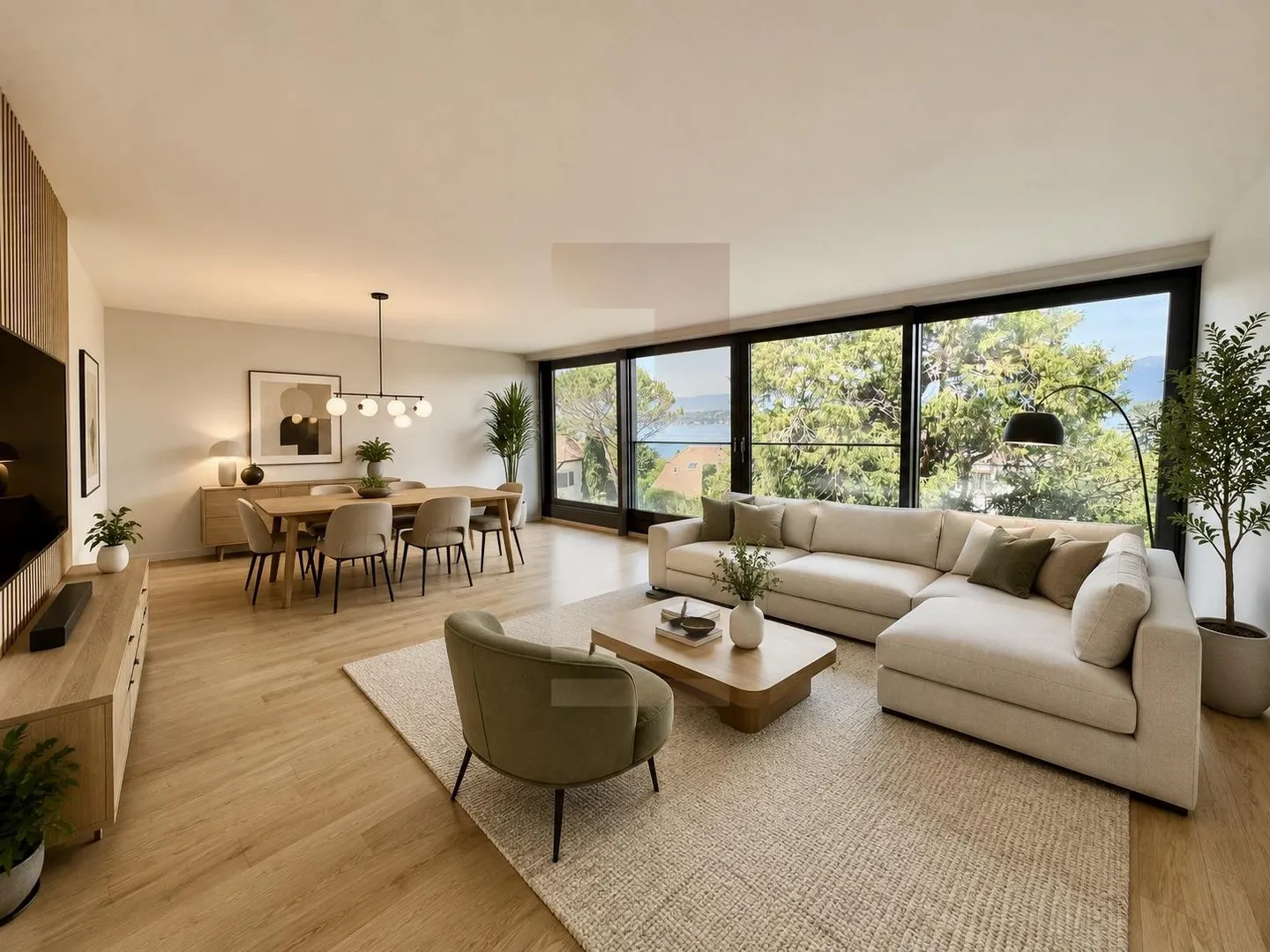 Beautiful family apartment in the center of Vesenaz with lake view - Photo 1 of 13