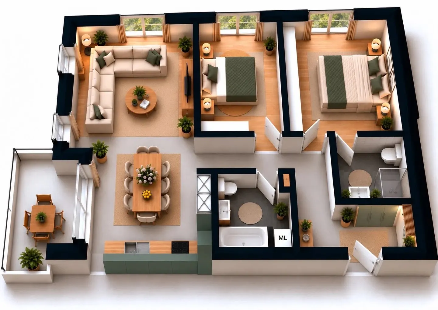 Zu vermieten eine neue 3,5-Zimmer-Wohnung - Foto 8 von 8
