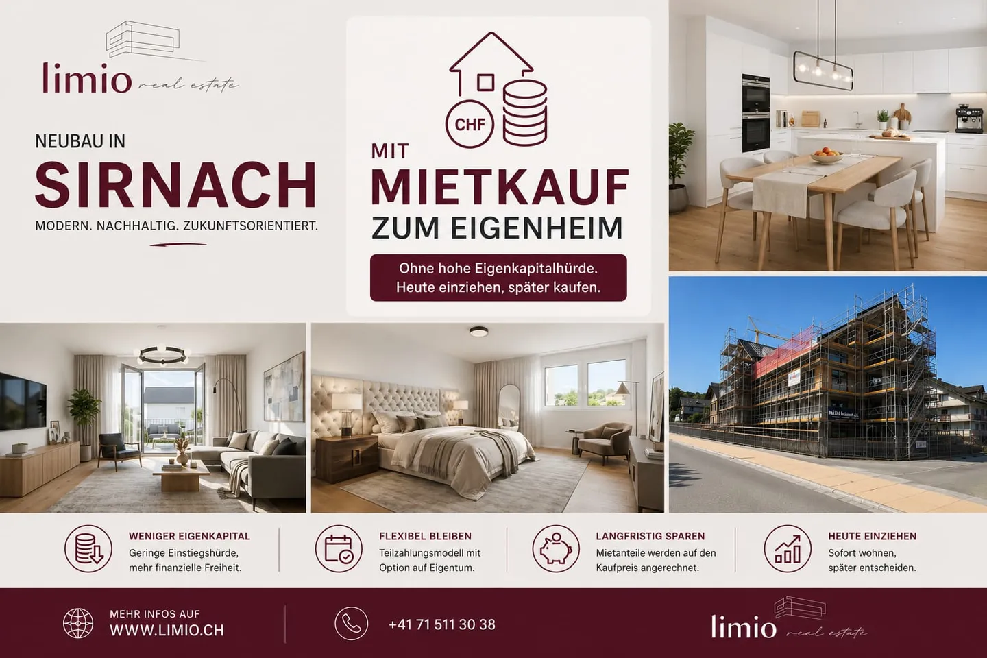 3.5-room new apartment with balcony on the 1st floor - Buy in Sirnach - Flexible payment models possible - Photo 2 of 12