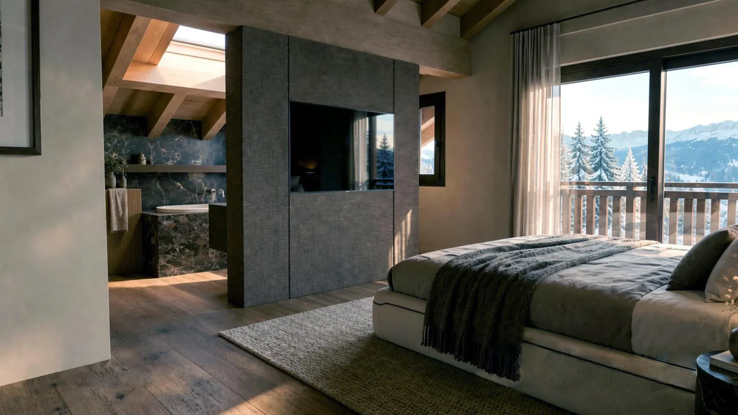 Exklusivität. Crans, im Bau: Luxus-Chalet mit Innenpool - Foto 11 von 13
