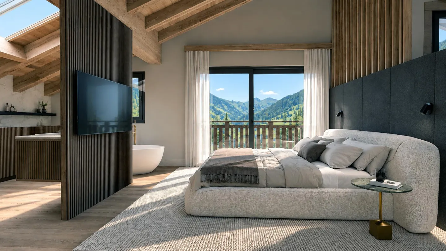 Exklusivität. Crans, im Bau: Luxus-Chalet mit Innenpool - Foto 10 von 13