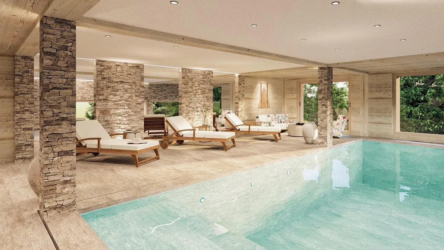 Exclusivité. Crans, en cours de construction : chalet de luxe avec piscine intérieure - Photo 5 of 11