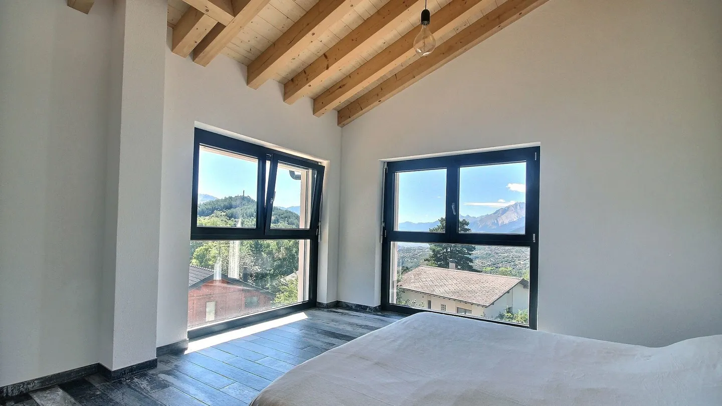 Lens. Nuova villa di 5,5 locali, vista sul lago del Louché e sulle Alpi, a 10 minuti da Crans-Montana, vicino a scuole e negozi - Foto 11 di 13