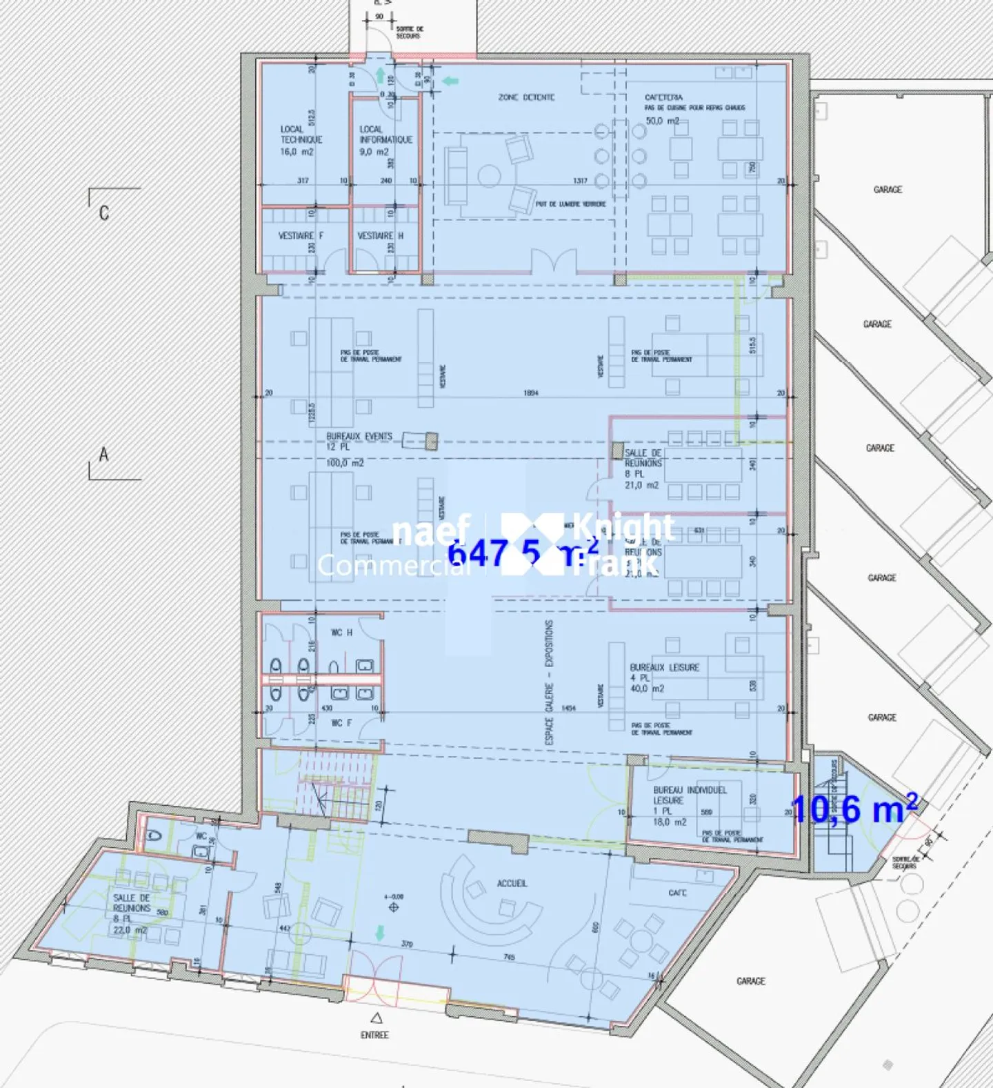 Hypercentre - Fläche von 1.351 m² auf zwei Ebenen - Foto 6 von 7