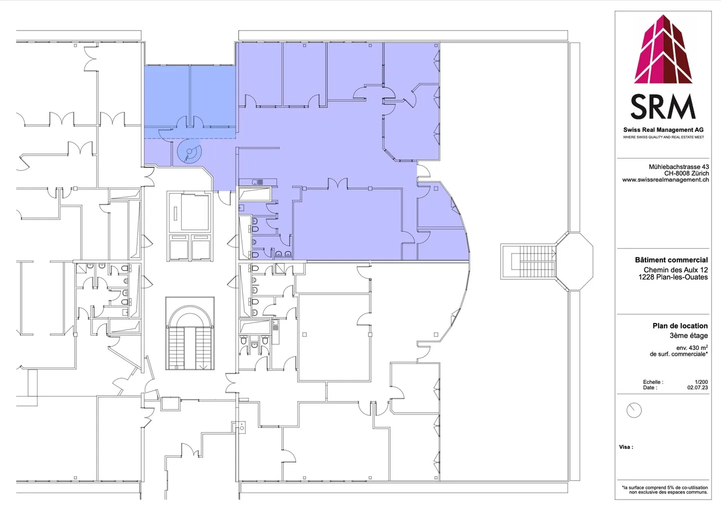 430m2 of offices on the 3rd floor (with terrace) of CTN 12 in Plan-les-Ouates - Photo 12 of 12