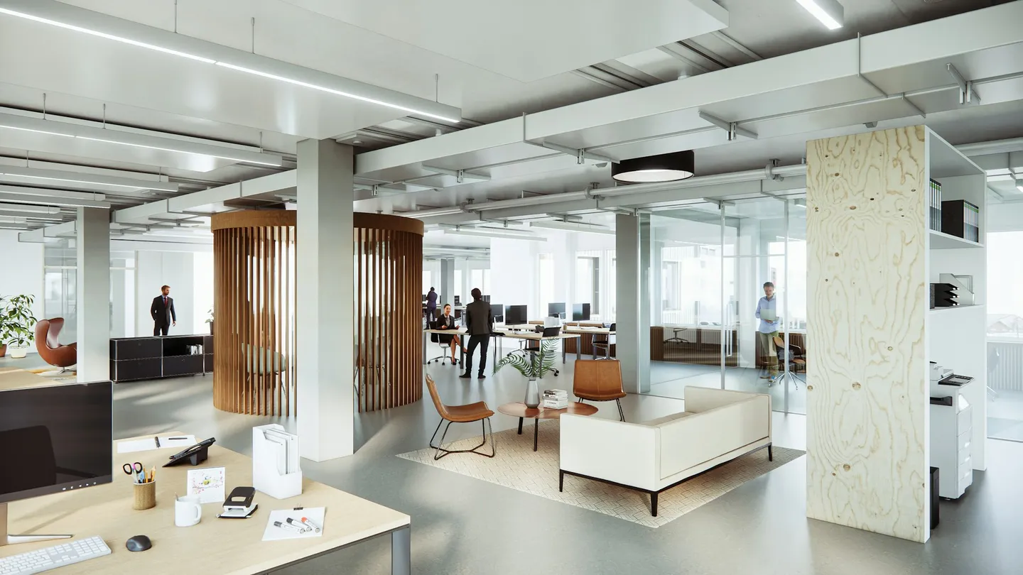 Modernes Büro mit Flughafenblick - Foto 1 von 4