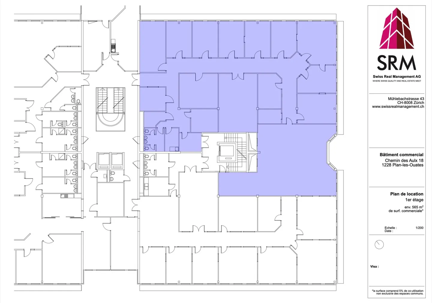 Fläche in Plan-les-Ouates – CTN 18 – 1. Etage: ca. 565m² - Foto 2 von 3