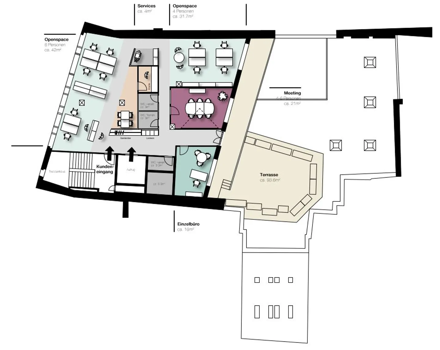 Espace de bureau représentatif au cœur de Bâle - 200 m² avec terrasse sur le toit - Photo 6 sur 6
