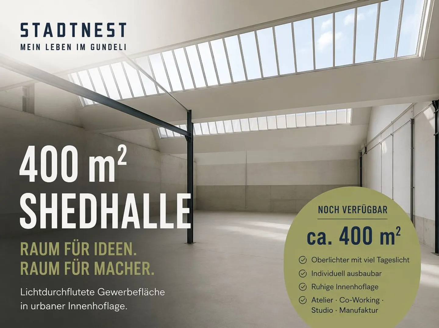Versatile commercial space with spacious shed hall (340m²) and office (70m²) in Basel - Photo 1 of 13