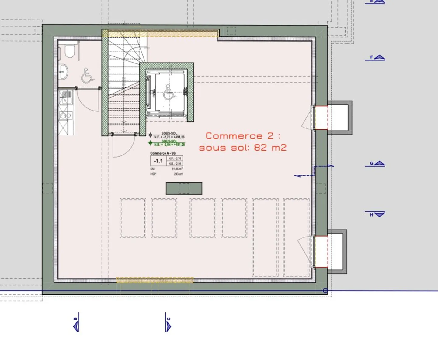 Arcade/bureau/local commercial à louer 100 & 130 m2 env. - Foto 10 von 11