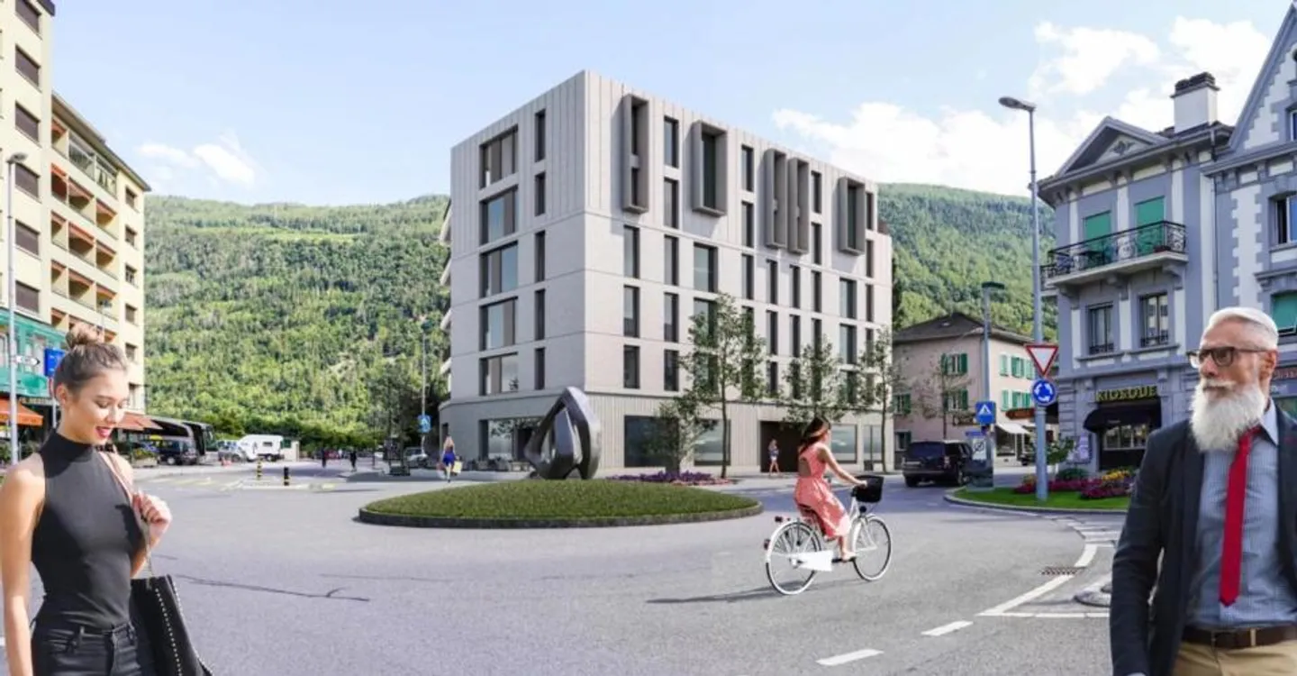 Zu vermieten - neuer Gewerberaum in Martigny - Projekt "Le 15" - Foto 3 von 3