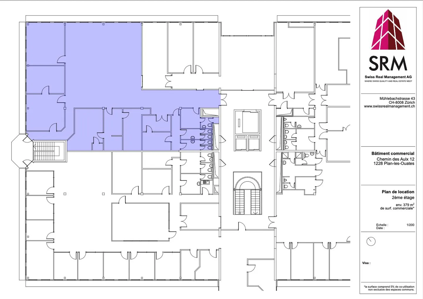 Surface à Plan-les-Ouates  –  CTN 12  –  2ᵉ étage : env. 379 m² - Photo 2 of 3
